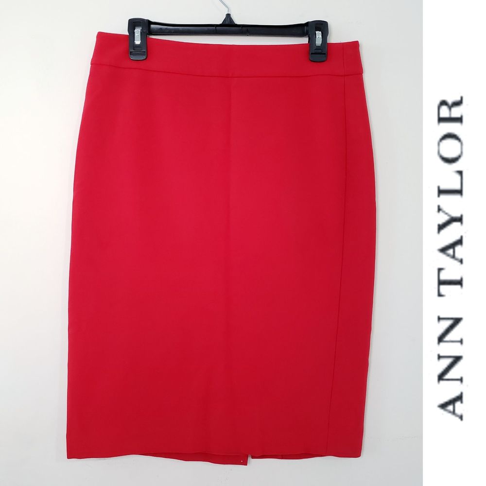 ANN TAYLOR RED PENCIL SKIRT 10 Tall